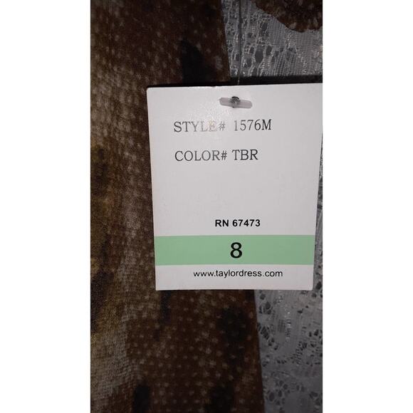 NWT Taylor Sz 8 Tan & Brown Animal Print Midi Dress - Picture 7 of 8